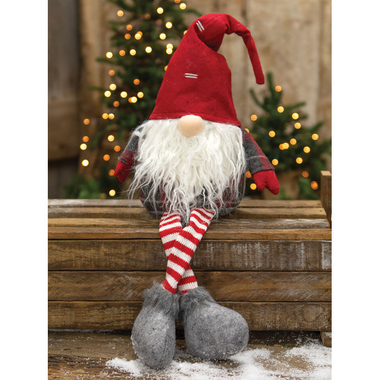 The Holiday Aisle® Dangle Leg Plush Plaid Santa Gnome Wayfair 3265